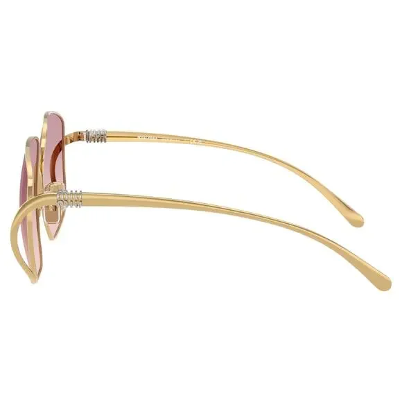 New MIU MIU Sunglasses MU A57S 5AK40S Gold Metal Square Oversized Gradient Lens - Picture 4 of 7